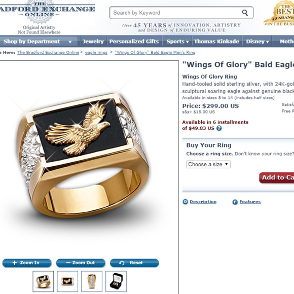 Eagle Gallery: Bradford Exchange Eagles Ring